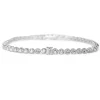18ct White Gold Brilliant and Emerald Cut Diamond Tennis Bracelet