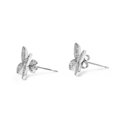 18ct White Gold Butterfly Diamond Earrings