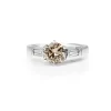 18ct White Gold Champagne Diamond Solitaire Ring