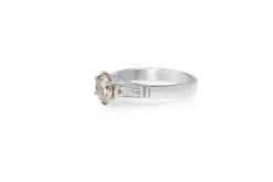 18ct White Gold Champagne Diamond Solitaire Ring