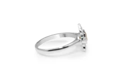 18ct White Gold Champagne Diamond Halo Ring
