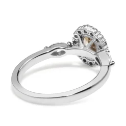 14ct White Gold Champagne Diamond Halo Ring