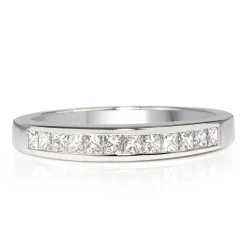 18ct White Gold Channel Set Band