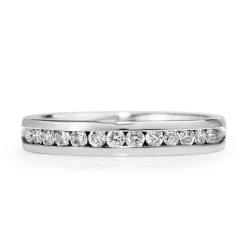 14ct White Gold Channel Set Diamond Band