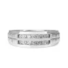 14ct White Gold Channel Set Mens Diamond Ring