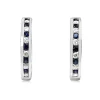 9ct White Gold Channel Set Sapphire and Diamond Hoop Earrings