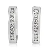 9ct White Gold Channel Set Diamond Hoop Earrings
