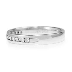 14ct White Gold Channel Set Diamond Band