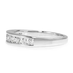9ct White Gold Channel Set Graduated Diamond Band