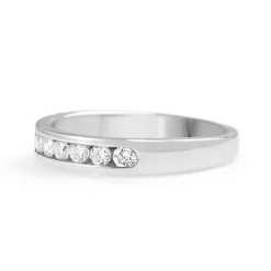 18ct White Gold Channel Set Diamond Band