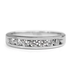 18ct White Gold Channel Set Diamond Band Ring
