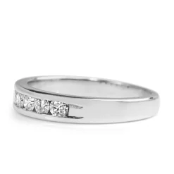 18ct White Gold Channel Set Diamond Band Ring