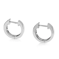 9ct White Gold Channel Set Diamond Hoop Earrings