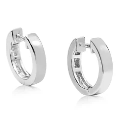 9ct White Gold Channel Set Diamond Hoop Earrings