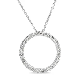18ct White Gold Circle of Life Diamond Necklace