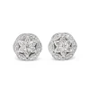 9ct White Gold Cluster Diamond Stud Earrings