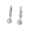 9ct White Gold Cluster DIamond Drop Earrings