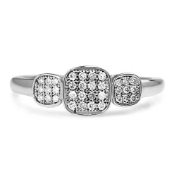 9ct White Gold Cluster Diamond Ring