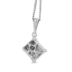 9ct White Gold Cluster Diamond Pendant