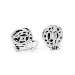 14ct White Gold Cluster Diamond Stud Earrings