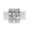 14ct White Gold Cluster Ring