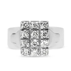 14ct White Gold Cluster Ring