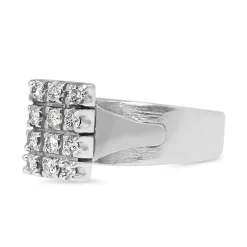 14ct White Gold Cluster Ring