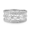 14ct White Gold Criss Cross Diamond Ring