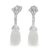 9ct White Gold Crystal and Diamond Deco Style Earrings