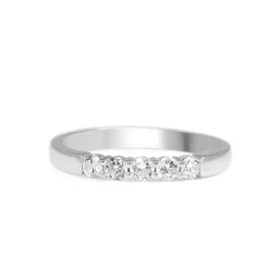 18ct White Gold .50ct 5 Stone Diamond Band Ring