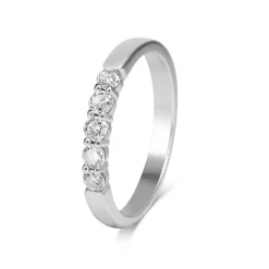 18ct White Gold .50ct 5 Stone Diamond Band Ring