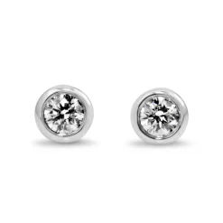 9ct White Gold .20ct Bezel Diamond Stud Earrings