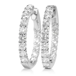 18ct White Gold 2.60ct Diamond Hoop Earrings