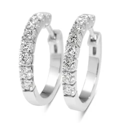 9ct White Gold .80ct Diamond Hoop Earrings