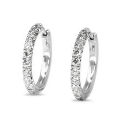 9ct White Gold .65ct Diamond Hoop Earrings