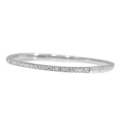 18ct White Gold .75ct Diamond Hinged Bangle