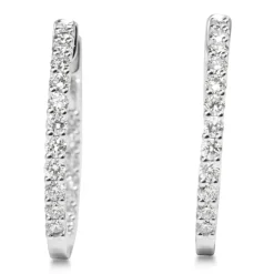 18ct White Gold 1.45ct Diamond Hoop Earrings