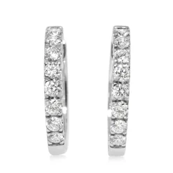 9ct White Gold .80ct Diamond Hoop Earrings