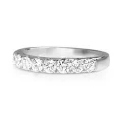 18ct White Gold .90ct Diamond Half Hoop Band