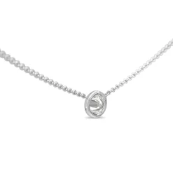 18ct White Gold .42ct Diamond Bezel Solitaire Necklace