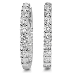 18ct White Gold 2.60ct Diamond Hoop Earrings