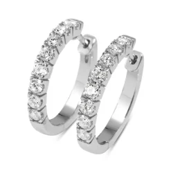 9ct White Gold .80ct Diamond Hoop Earrings