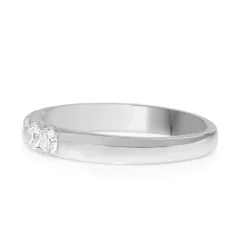 18ct White Gold .90ct Diamond Half Hoop Band