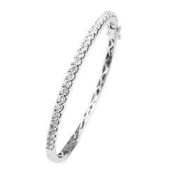 9ct White Gold 2.05ct Diamond Bangle