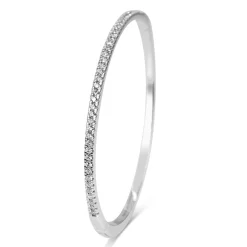 18ct White Gold .75ct Diamond Hinged Bangle