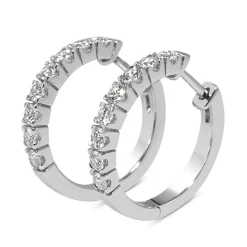 9ct White Gold .80ct Diamond Hoop Earrings