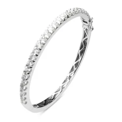 9ct White Gold 3.05ct Diamond Bangle