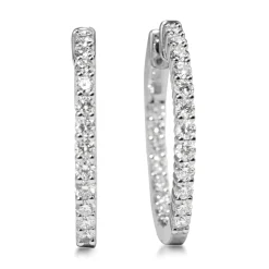 18ct White Gold 1.45ct Diamond Hoop Earrings