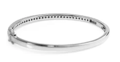 9ct White Gold 1.00ct Hinged Diamond Bangle