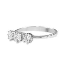 9ct White Gold Cubic Zirconia 3 Stone Ring